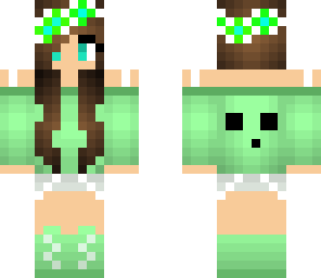 slime girl with flower crown