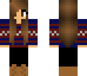 cute red and dark blue girl skin