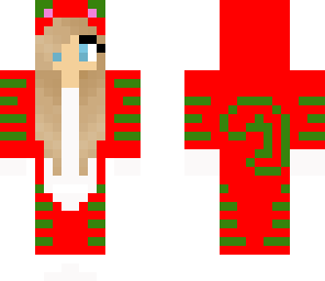red and green kitty onesie blonde