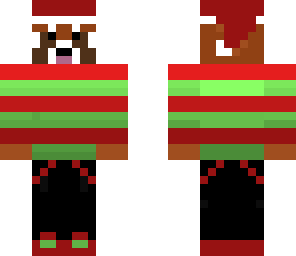 christmas red panda skin stripped sweater