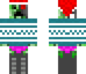 christmas creeper cyborg with sweater