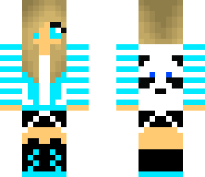 blue panda girl with headphones
