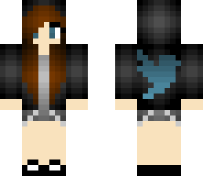 cute blue bird hoodie girl