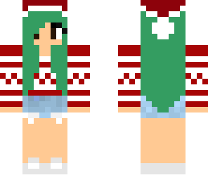 santa girl blue hair