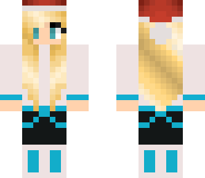 festive blue white suit girl
