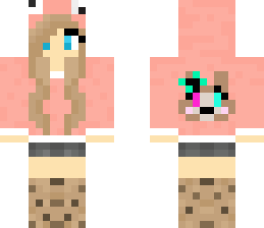 pink cookie girl with whitefawn hoodie