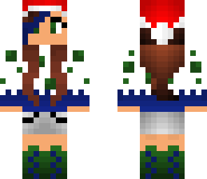 cake girl christmas blue green