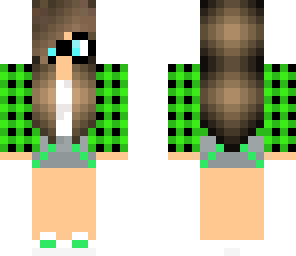 green girl with glasses