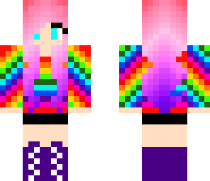 rainbow girl with cute hair