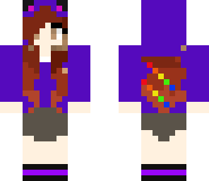 pale girl with purple sweater