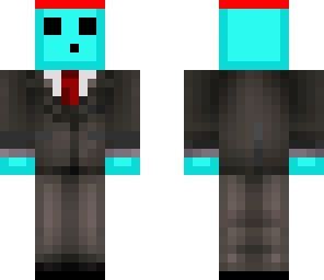 slime guy in suit santa hat
