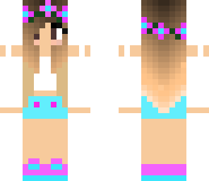 cute pink and blue flower girl