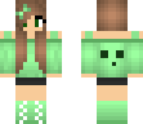 slime girl with dark green eyes