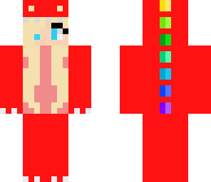 red dino suit