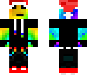 rainbow slime with santa hat
