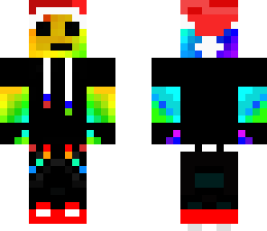 edited rainbow slime with santa hat