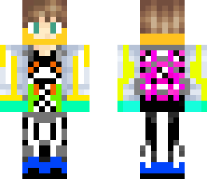 colourful awesome minecraft player