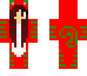 red and green kitty onesie red head