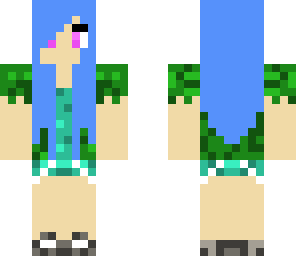blue and green girl