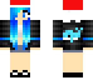 dolphin girl with santa hat