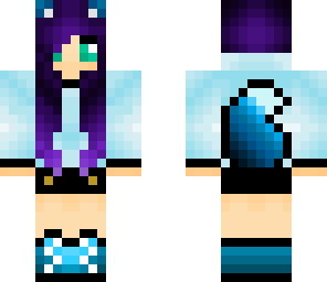 purple hair wolf girl
