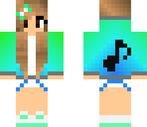 blue and green music note girl