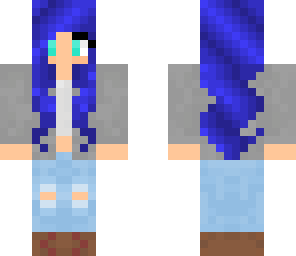 casual blue fox girl