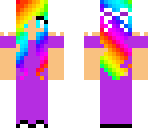 rainbow hair prom dress