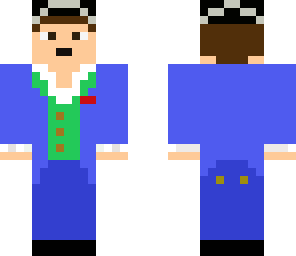 blue suit white hat