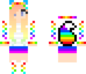 pretty rainbow awesome fox girl
