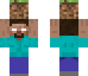 herobrine holding dirt block