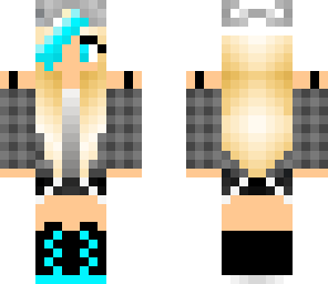 girl with neon blue accents 