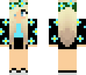 blue floral girl