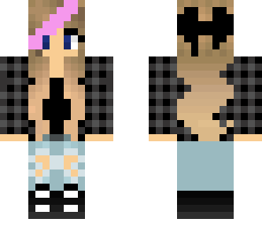 girl with pink streak