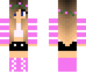 pink girl with floral crown