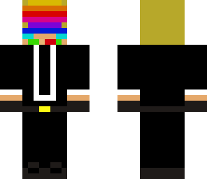 blond rainbow derp robber in suit