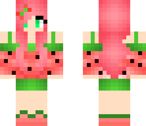 watermelon girl with bow