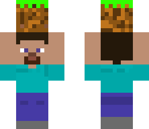 tiny steve holding grass block