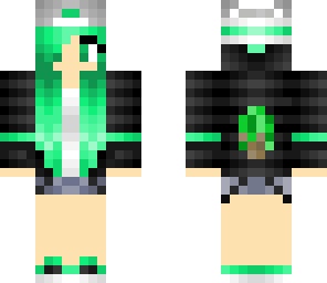 cute girl with green hair