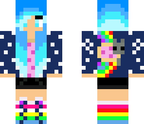 blue hair nyan cat girl