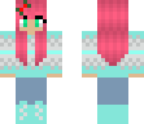 pink haired christmas girl