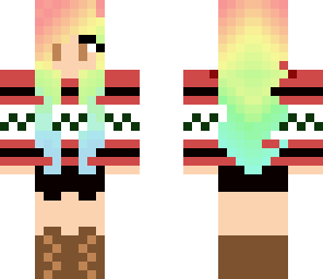 christmas rainbow hair girl