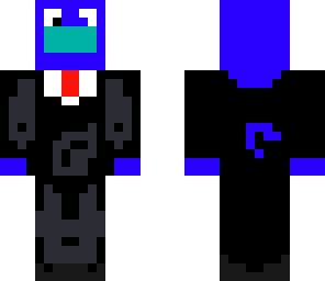 blue pig in suit