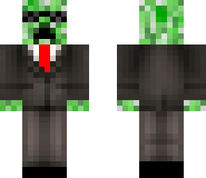 gamer creeper with a red tie