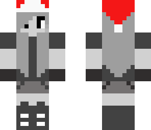 black and gray skin in a santa hat