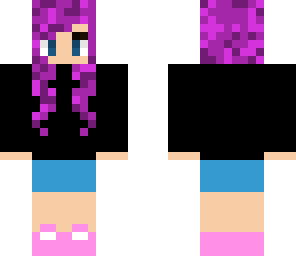 purple haired woman