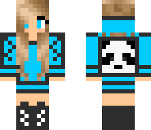 blue panda face girl
