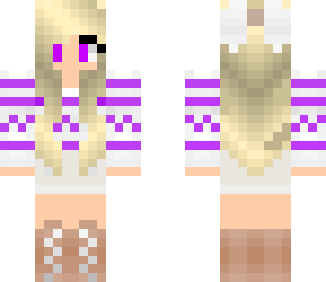 girl with purple and white dress