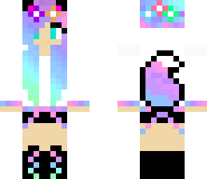 the rainbow flower wolf girl 