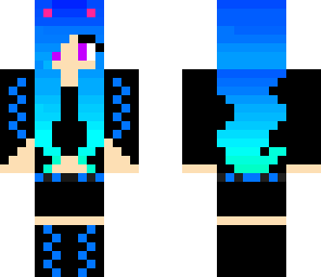 pretty blue gamer girl